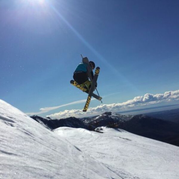 person skiing in alaska