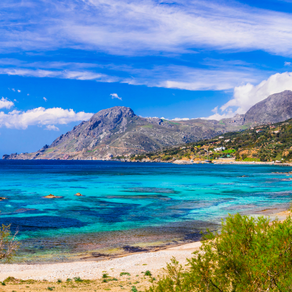 beautiful beach on crete island