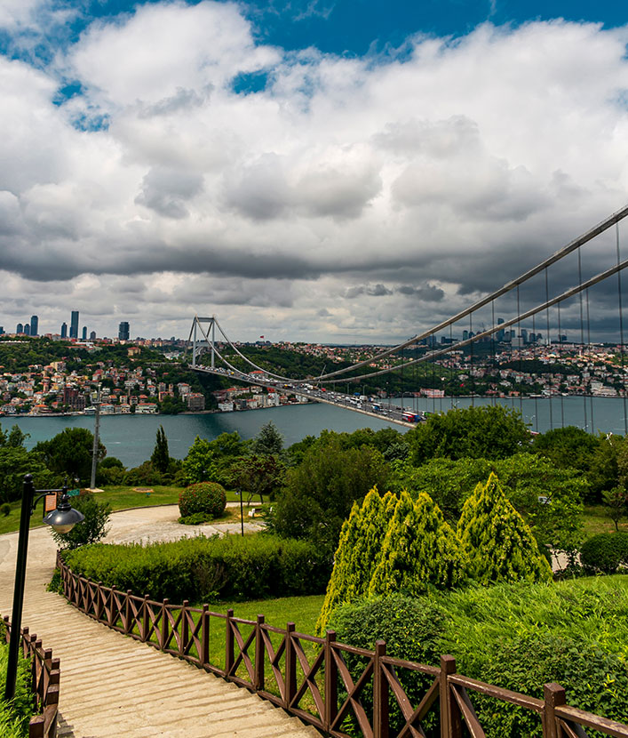 The Bosphorus and Fatih Sultan Mehmet Bridge