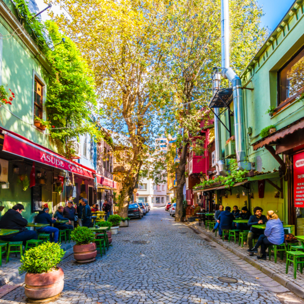 colourful buildings at istanbul's Kuzguncuk Neighbourhood