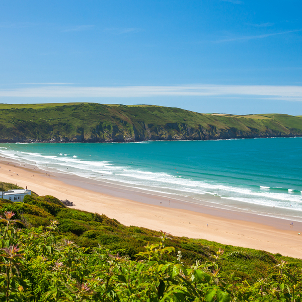 view of Woolacombe beach in devon