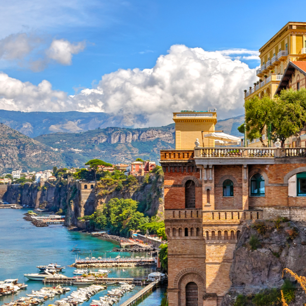 view of sorrento coast and palace