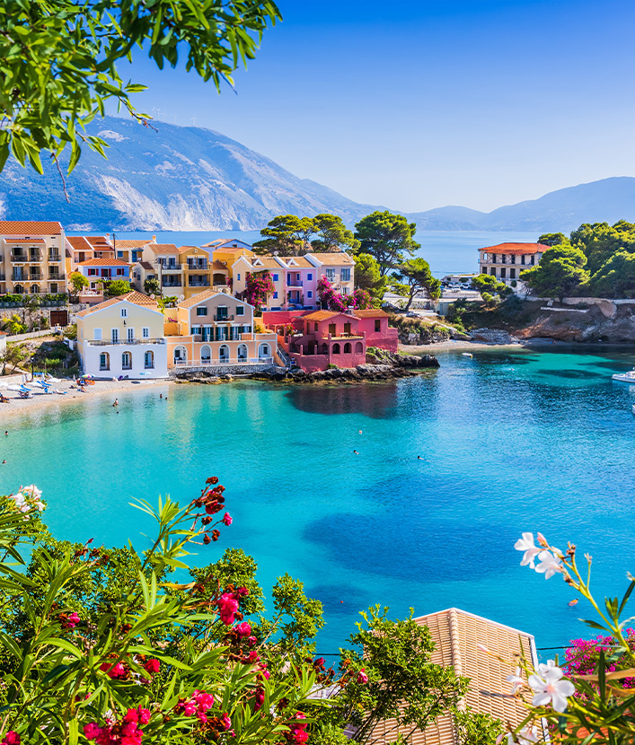 Colorful village of Assos in Kefalonia.