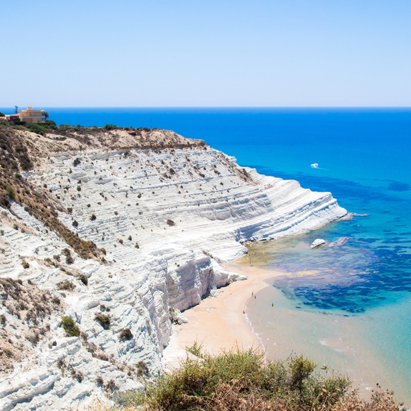 white cliffs at a beach in sicily