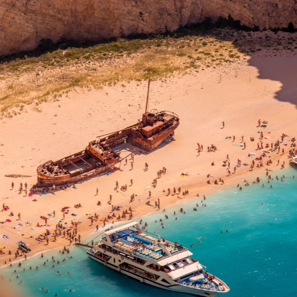 shipwreck beach ferry zante