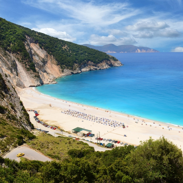 view of one of the best beaches in kefalonia