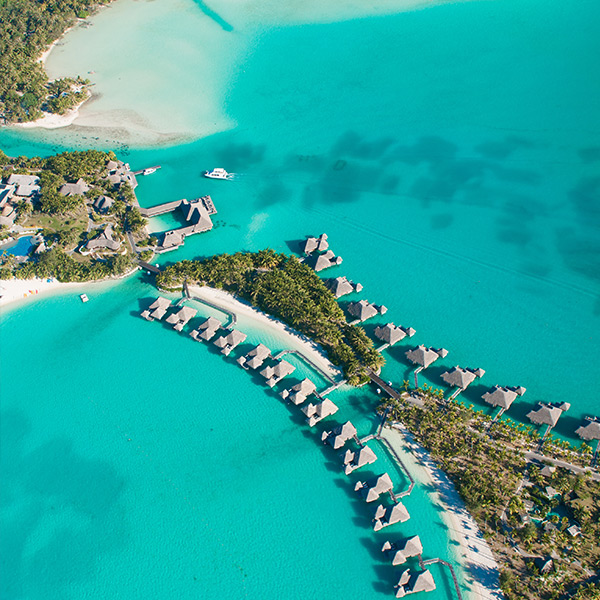 Aerial view of bora bora