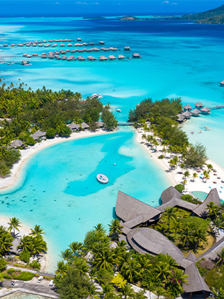 Sky view over Bora Bora