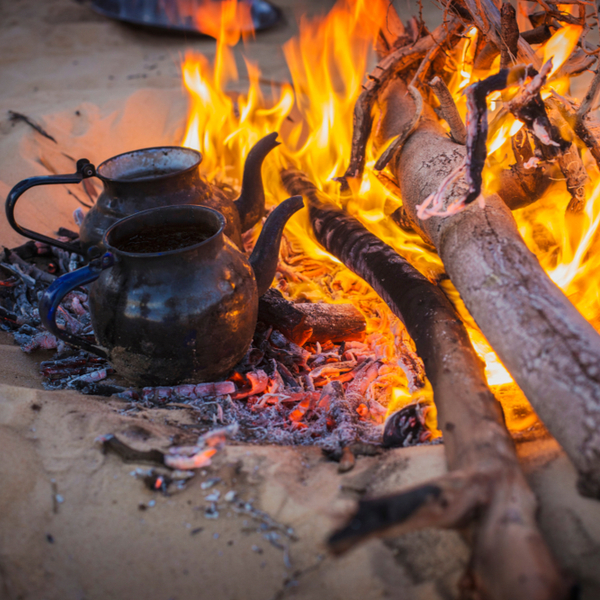 tea ceremony at a bedouin camp in hurghada