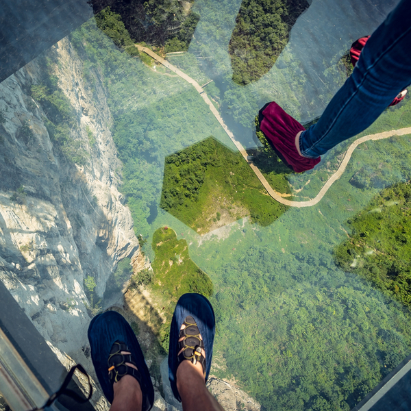 glass platform at Shilin Gorge in beijing