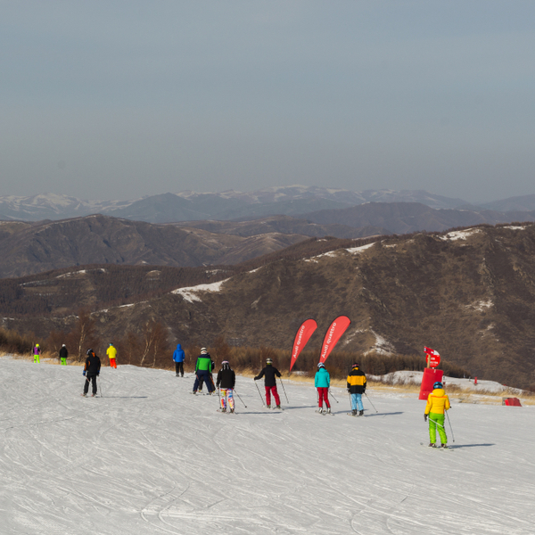 people skiing at genting snow park