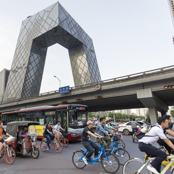 people cycling in beijing