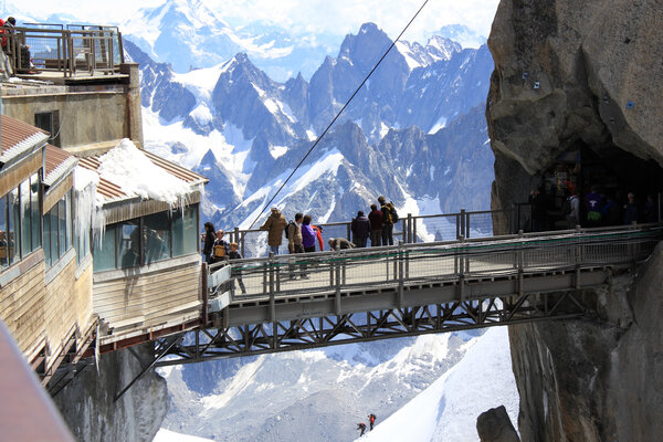 Aiguille du Midi Bridge Chamonix winter sports