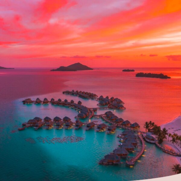 sunset at bora bora water villas