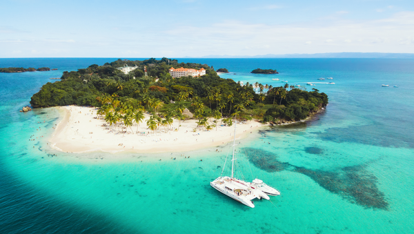 beautiful jewel-coloured ocean view of the Caribbean Island of the Dominican Republic