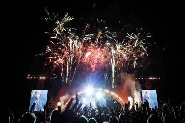 fireworks at festival at night