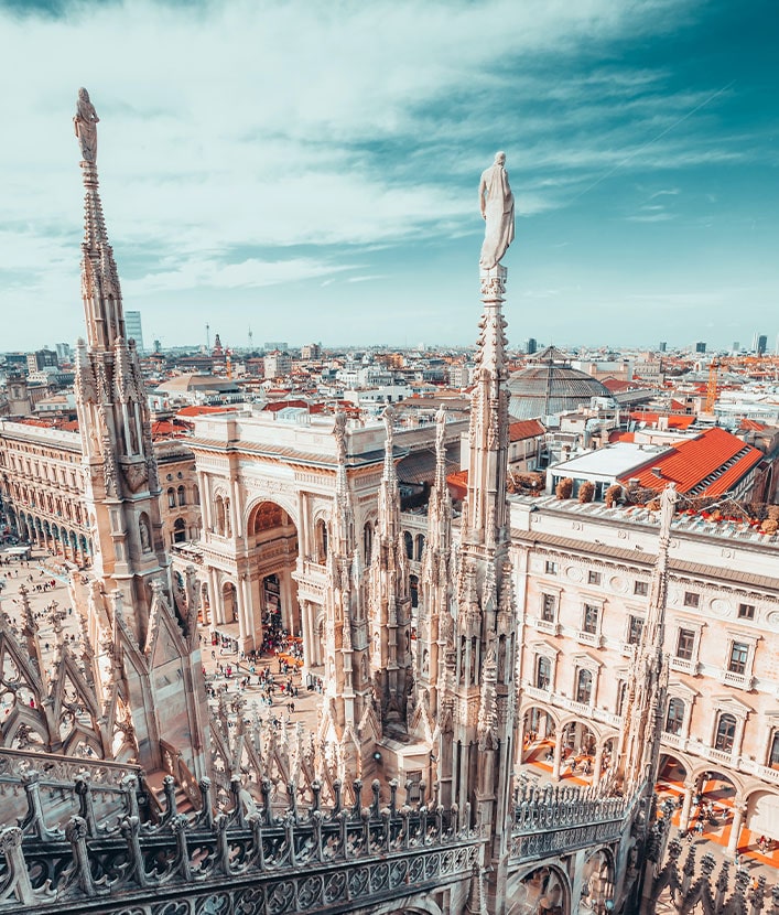 Duomo Cathedral Square, Milan, Italy.