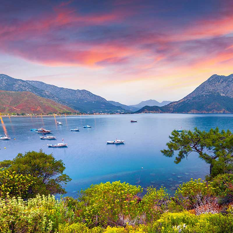 Turkey Mountains antayla and Aegean Sea