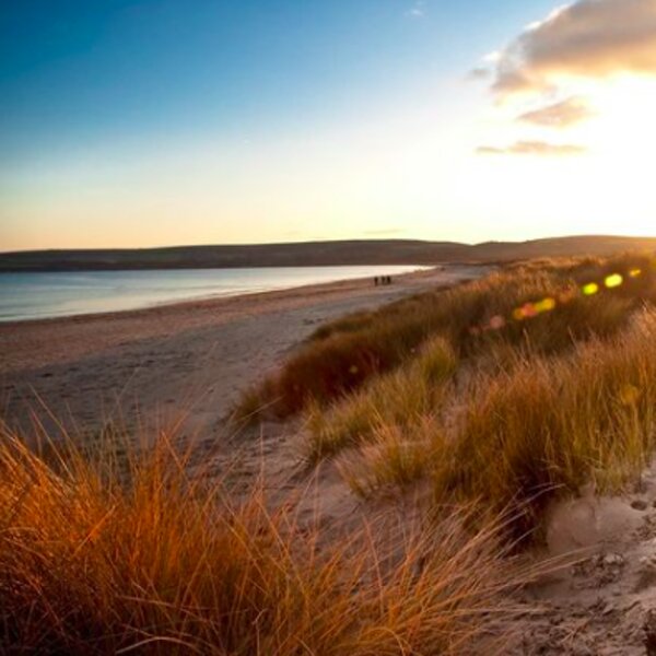 studland bay at sunset