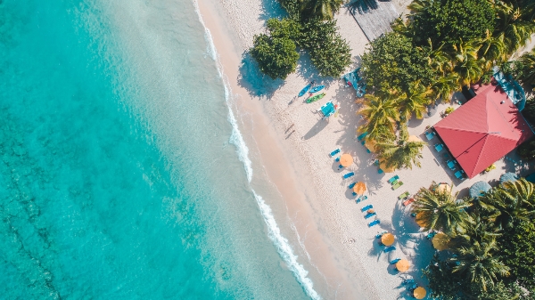 Ariel view of Grenada in Caribbean