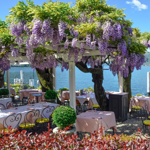 luxury restaurant lake como