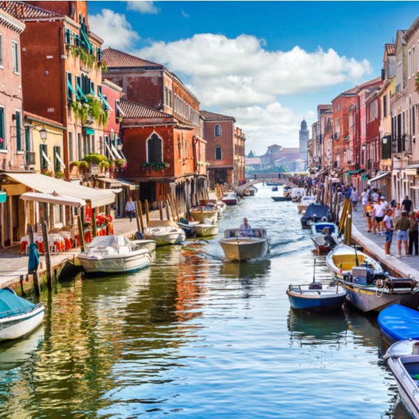 boats on venice canal