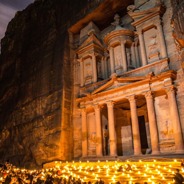 petra at night with candles
