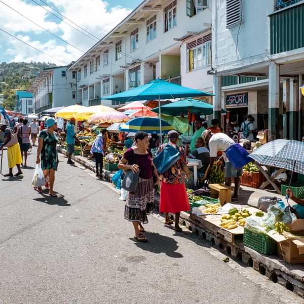 market sellers on castries street