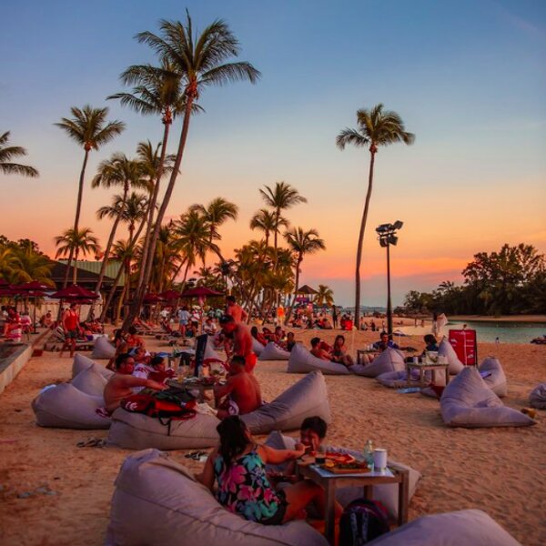 sunset at singapore beach club