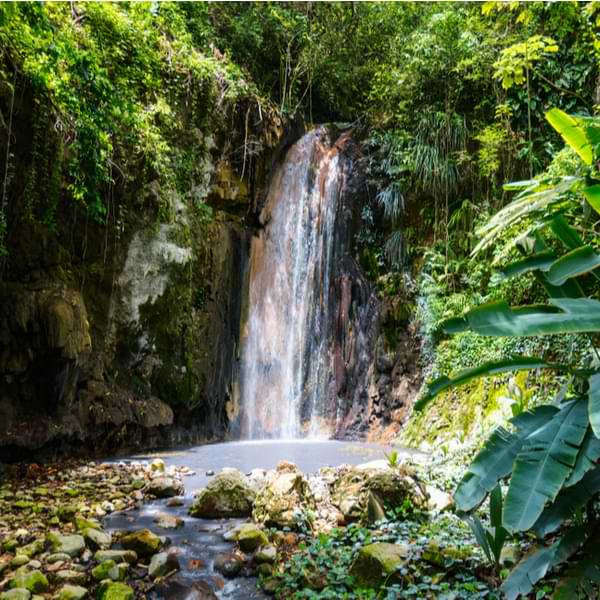 waterfall in st lucia