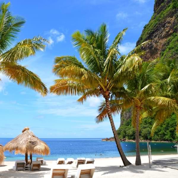 romantic beach on st lucia