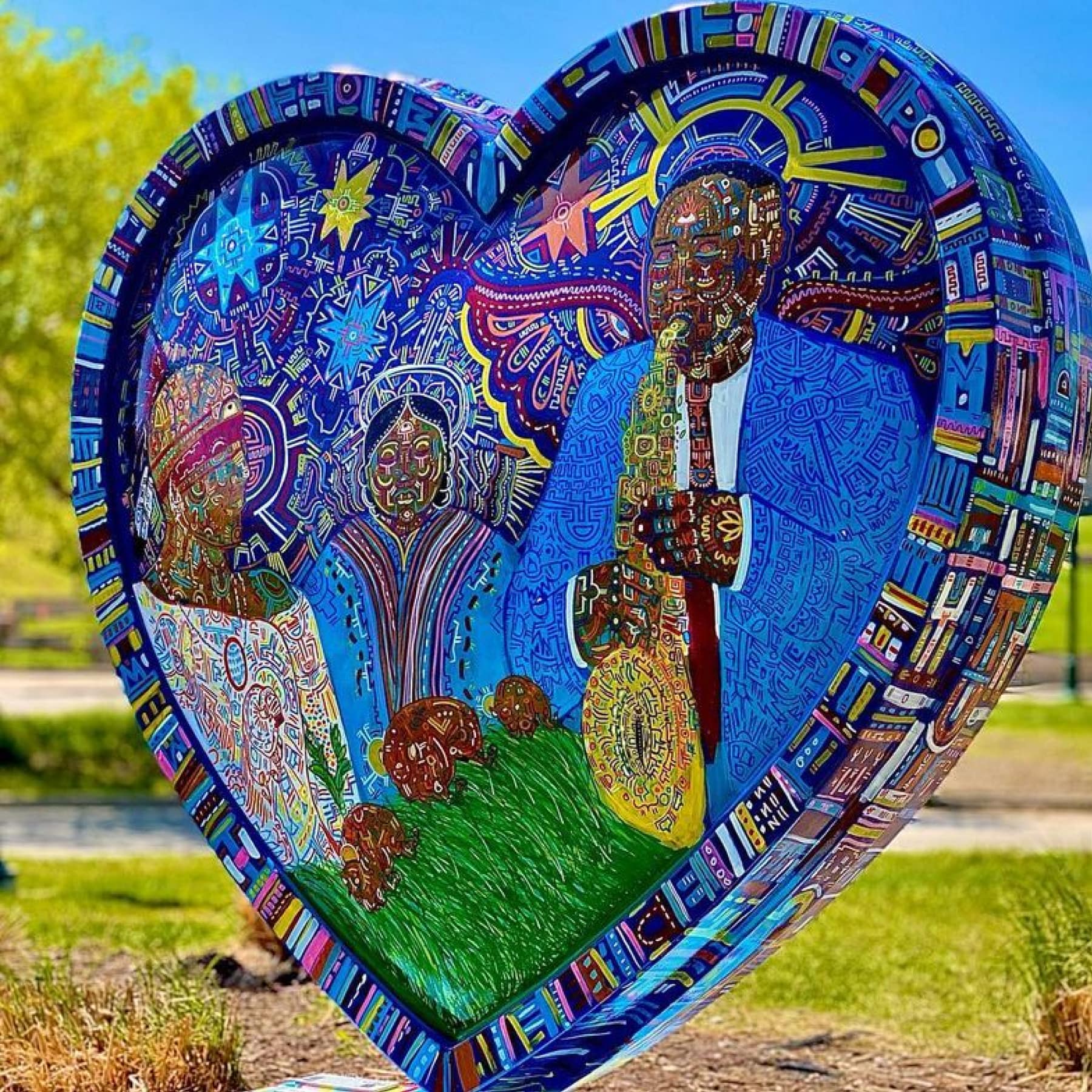 Jazz love heart mural outside World War II Museum