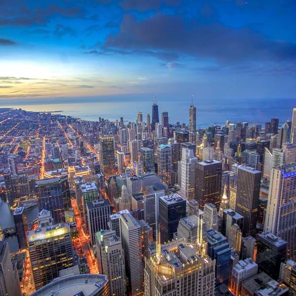 view of chicago from skydeck