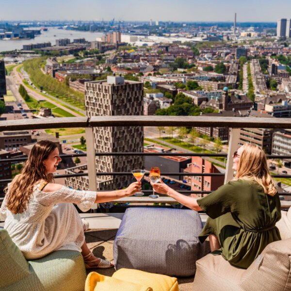 bar with city view in rotterdam