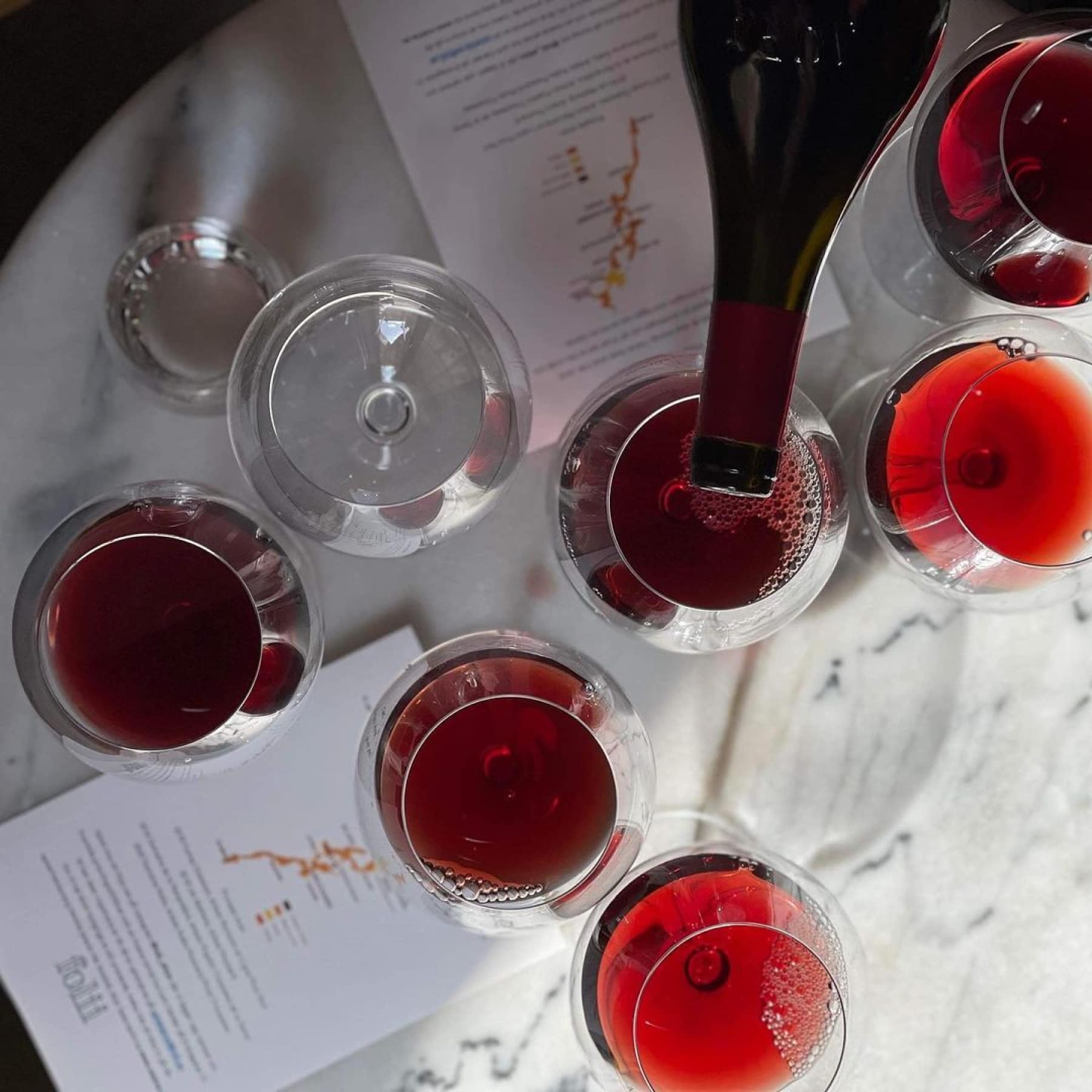 Glasses of wine at Folii