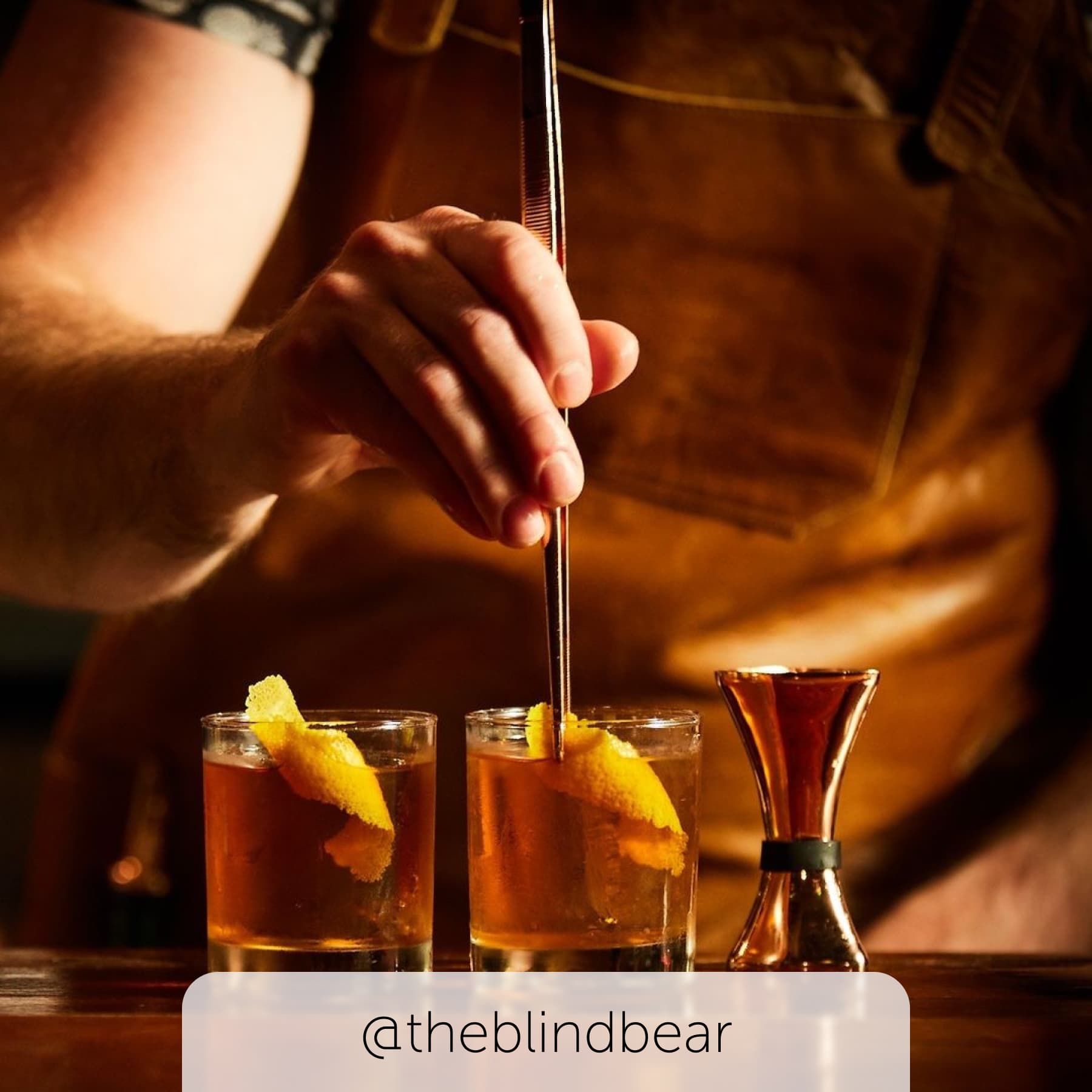 Cocktails being mixed at The Blind Bar, in Memphis nightlife