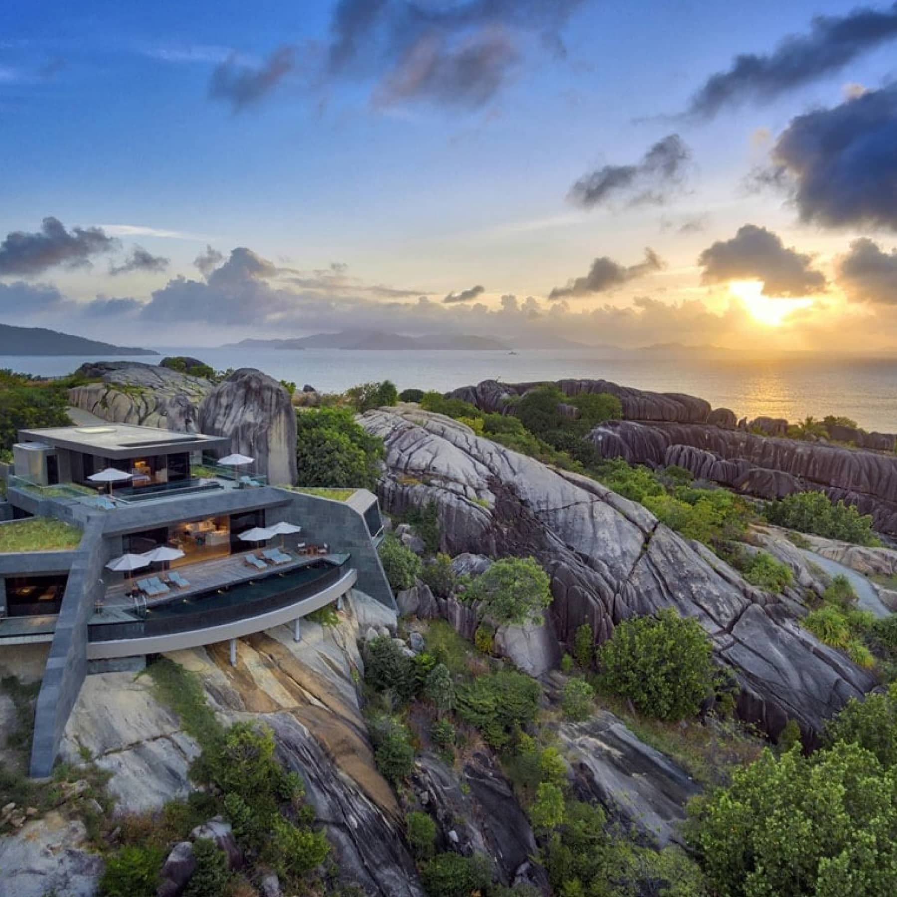 Six Senses Zil Pasyon has a striking design and sits amongst the large rocky structures