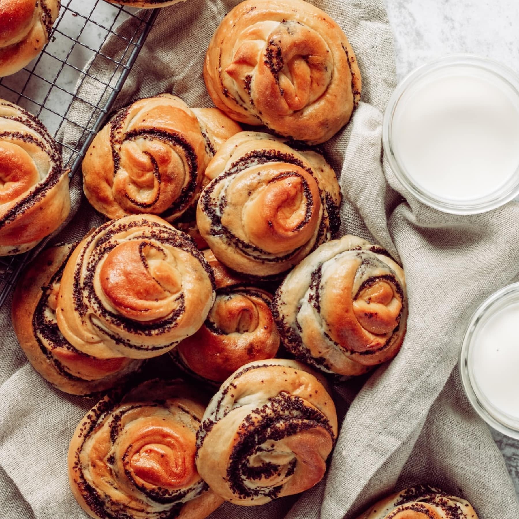 Cinnamon buns, looking very tempting and tasty