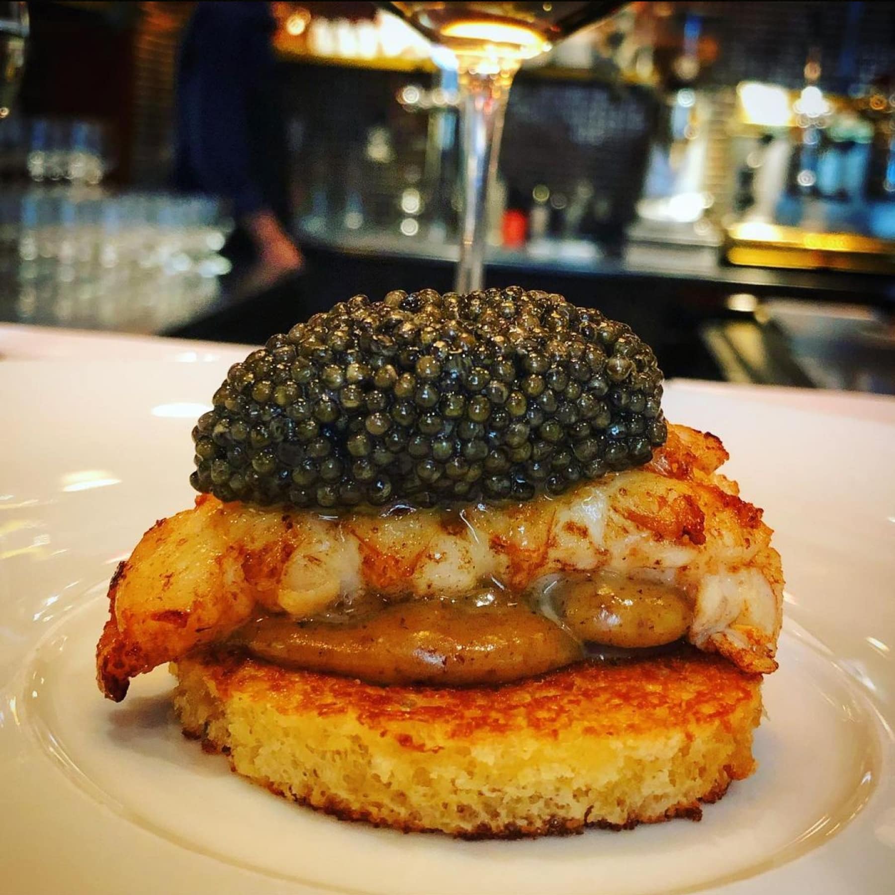 Caviar topped chicken at Djuret restaurant