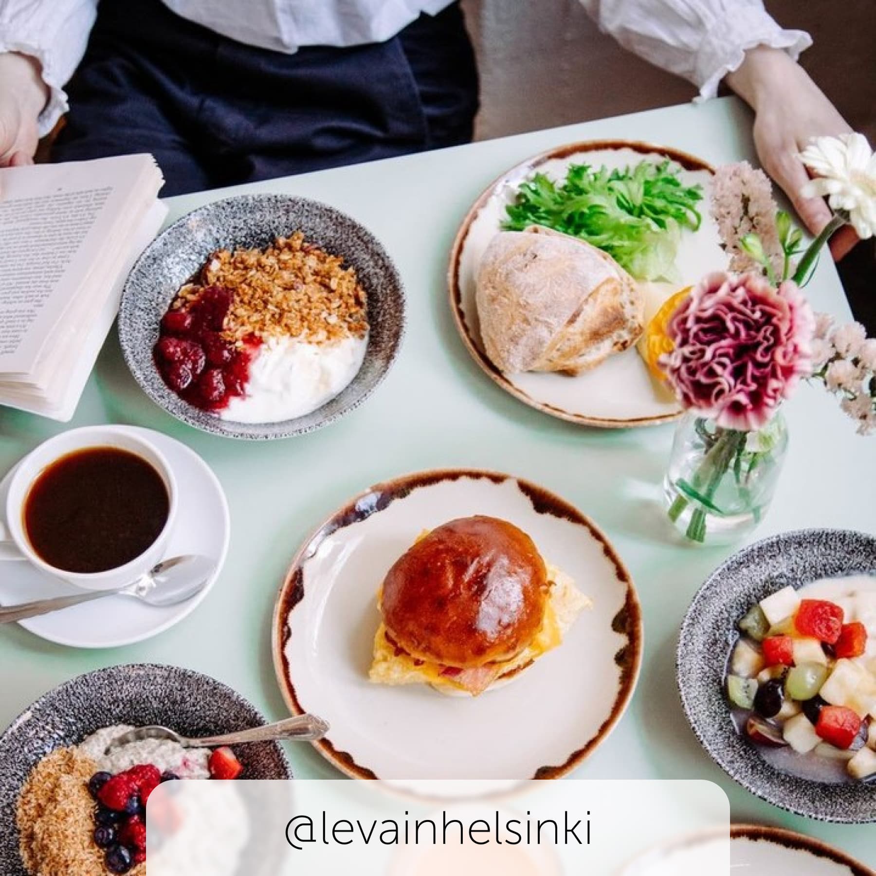 Selection of meals at Levain one of the best restaurants in Helsinki