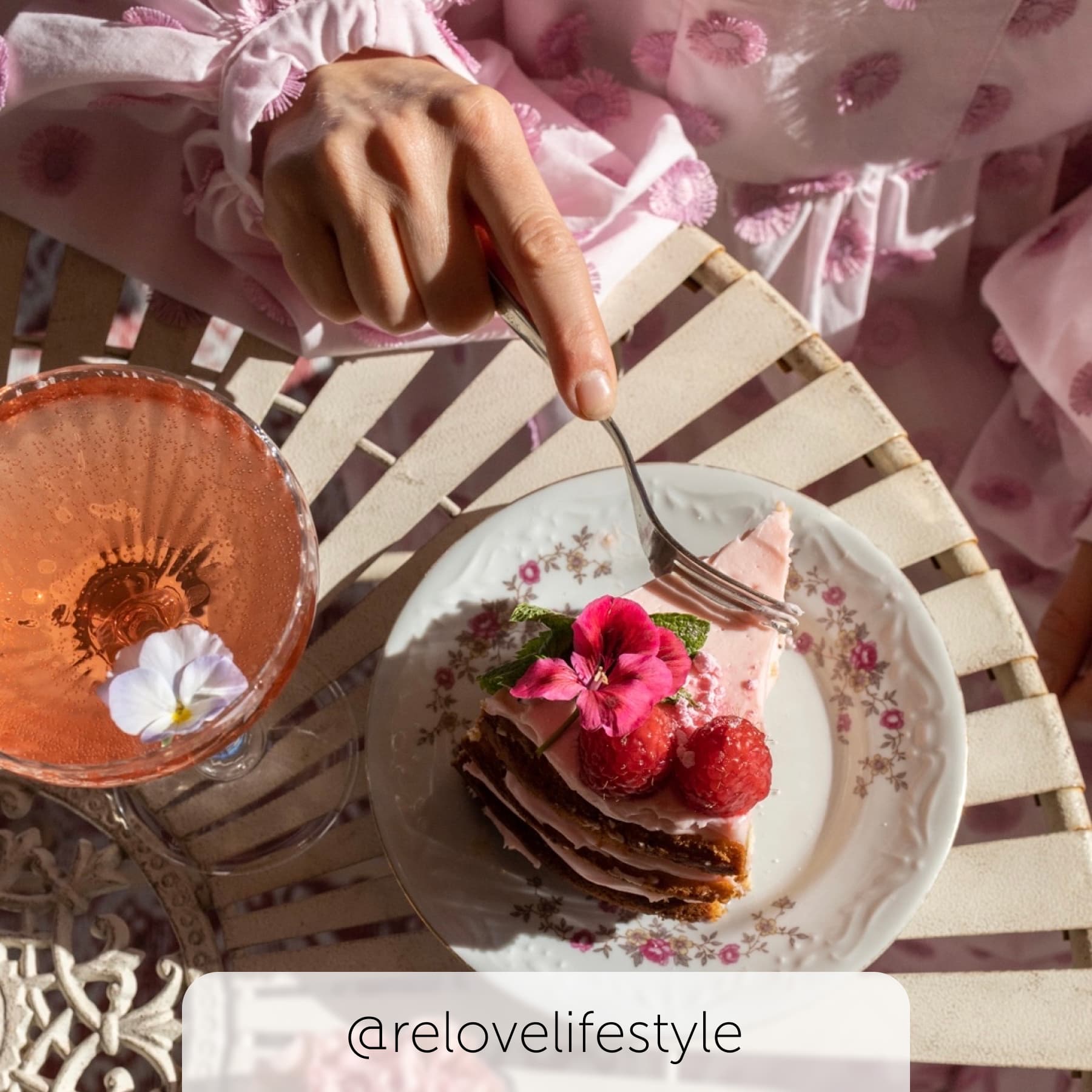 A bright pink desert served at Reolve, Helsinki