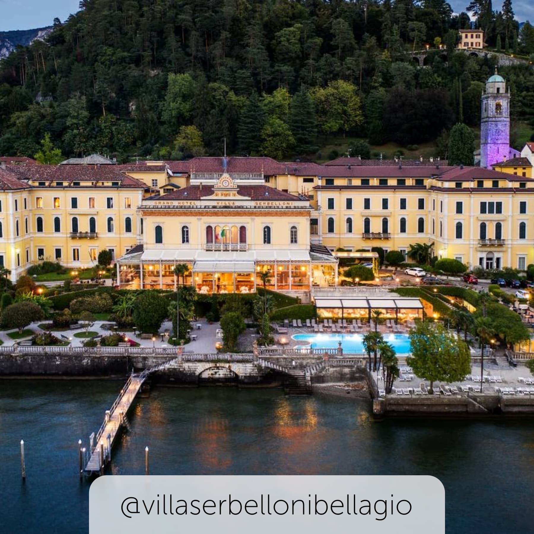 Aerial view of Villa Serbelloni