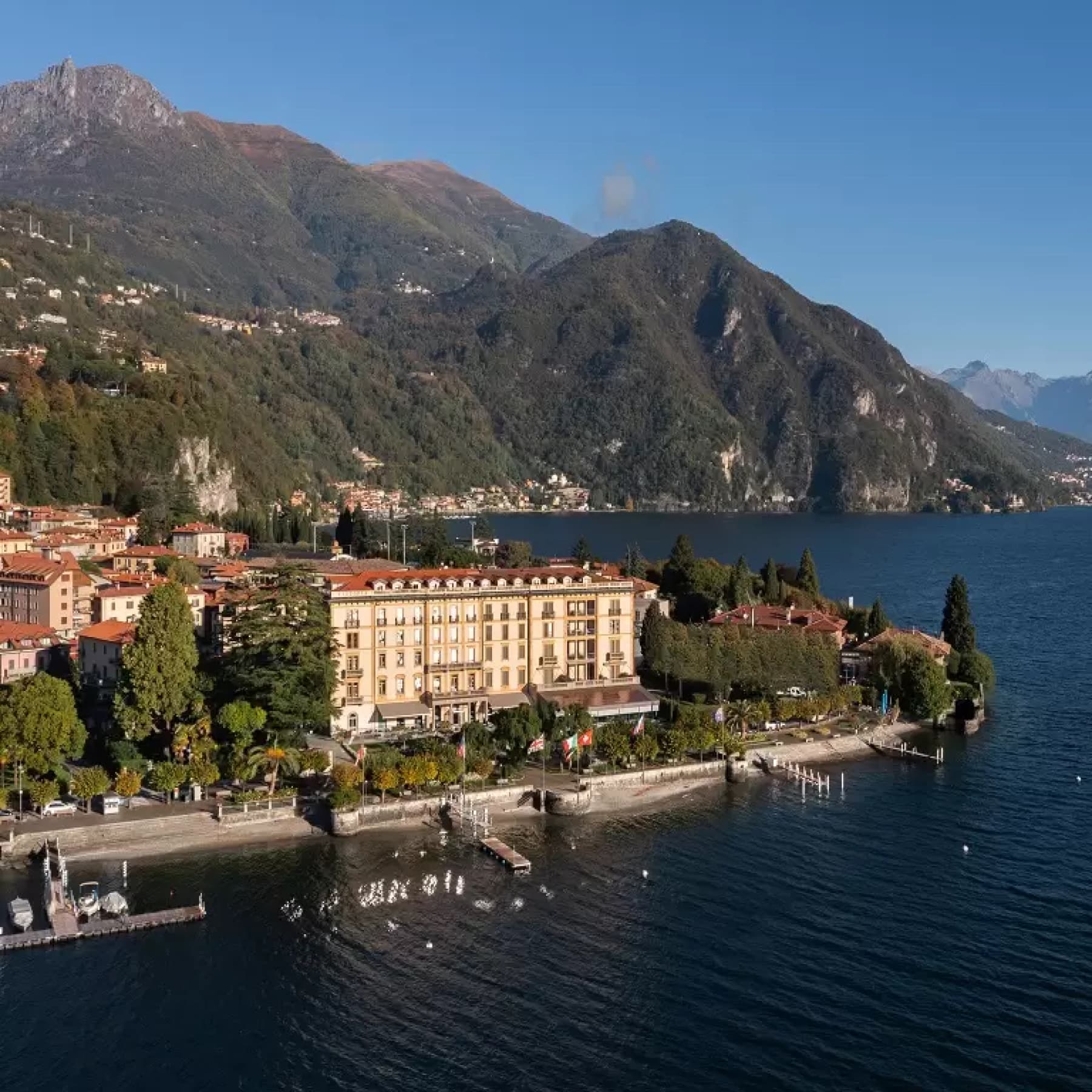 Grand Hotel Victoria sits by the bay in Como