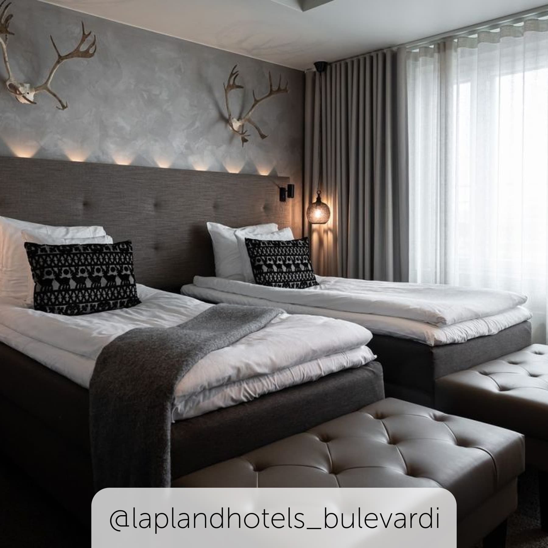 Modern and luxurious bedroom at Lapland Hotels Bulevardi