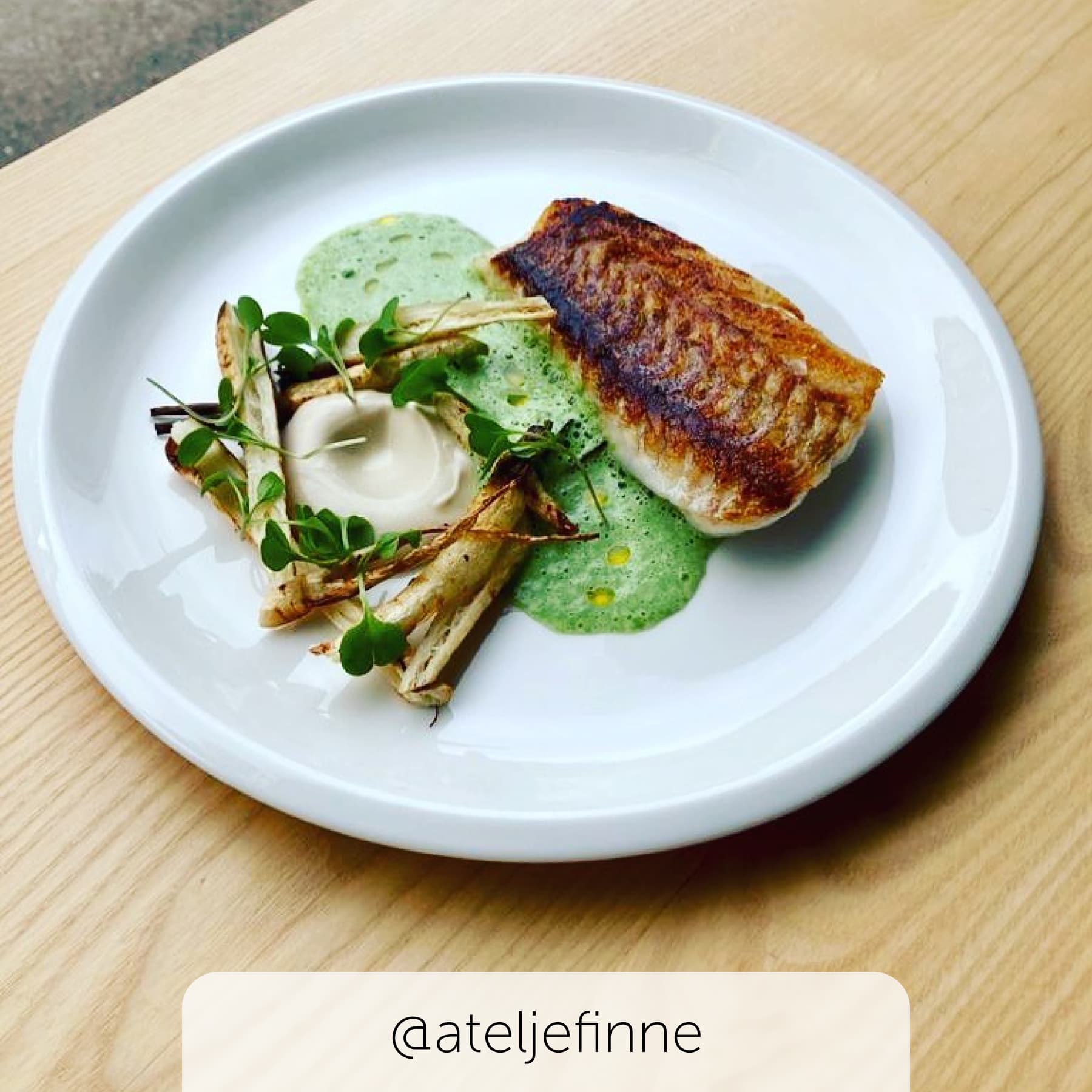 Simple yet tasty fish dish served at Ateljé Finne