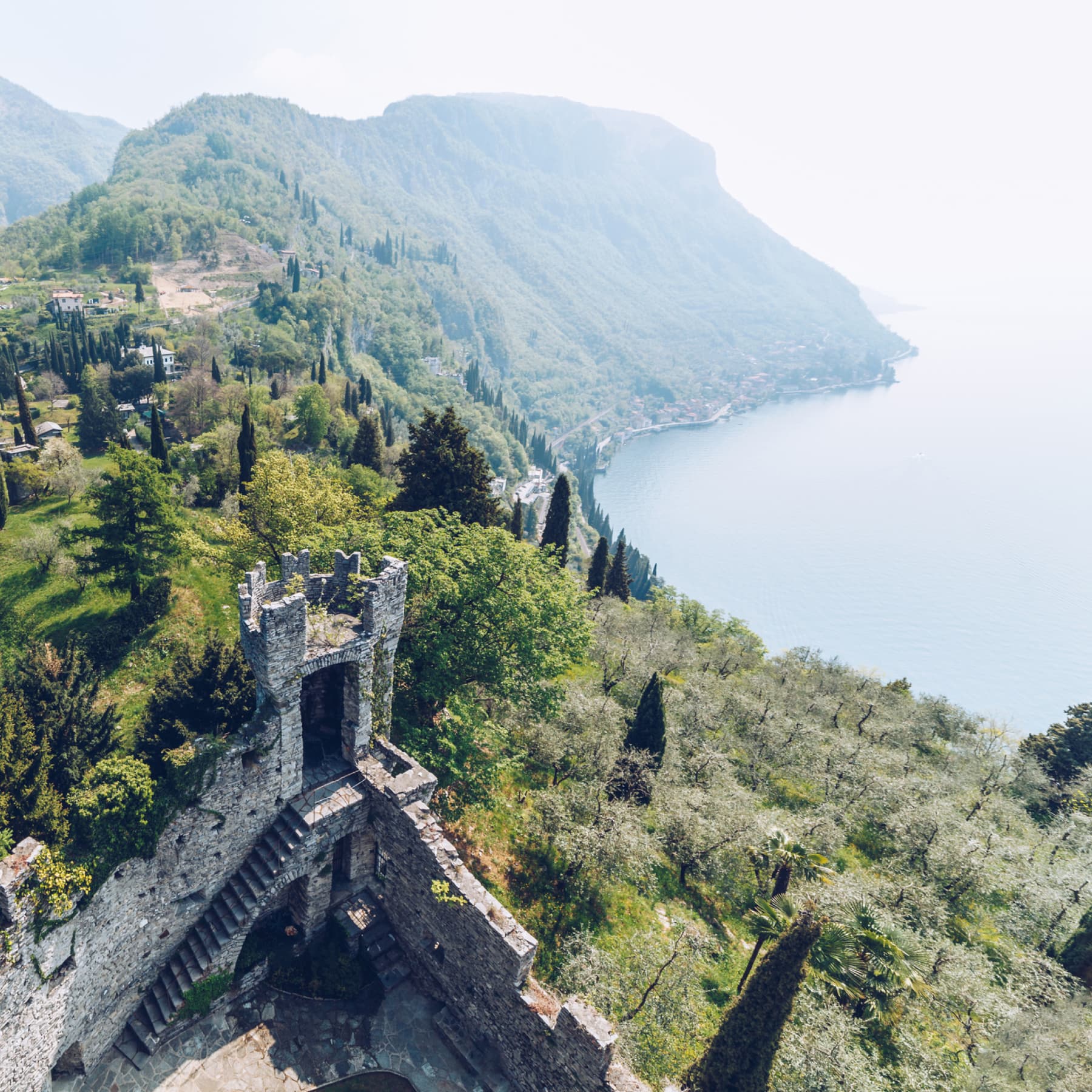 Aerial view from Castello di Vezio