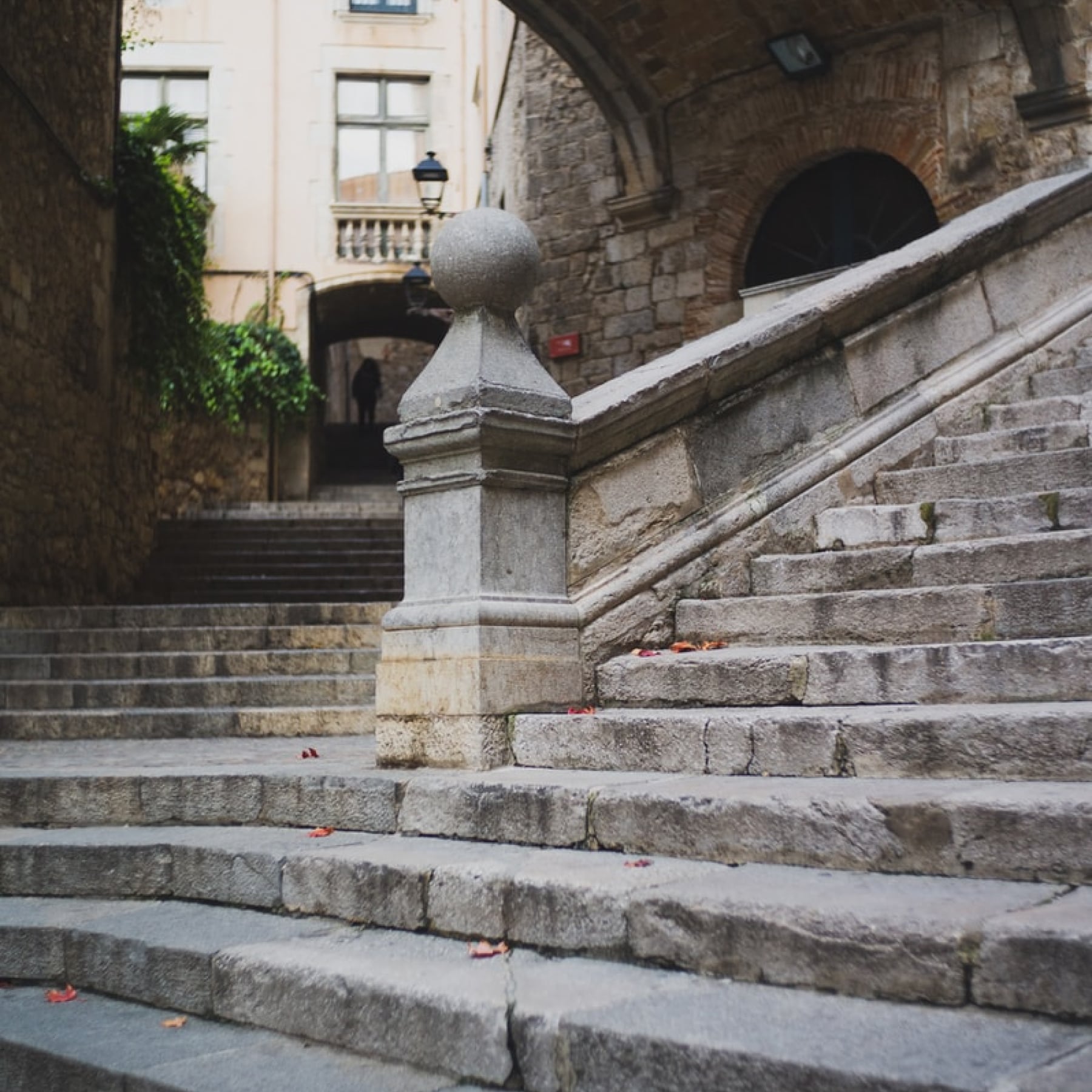 Street steps of Girona market region