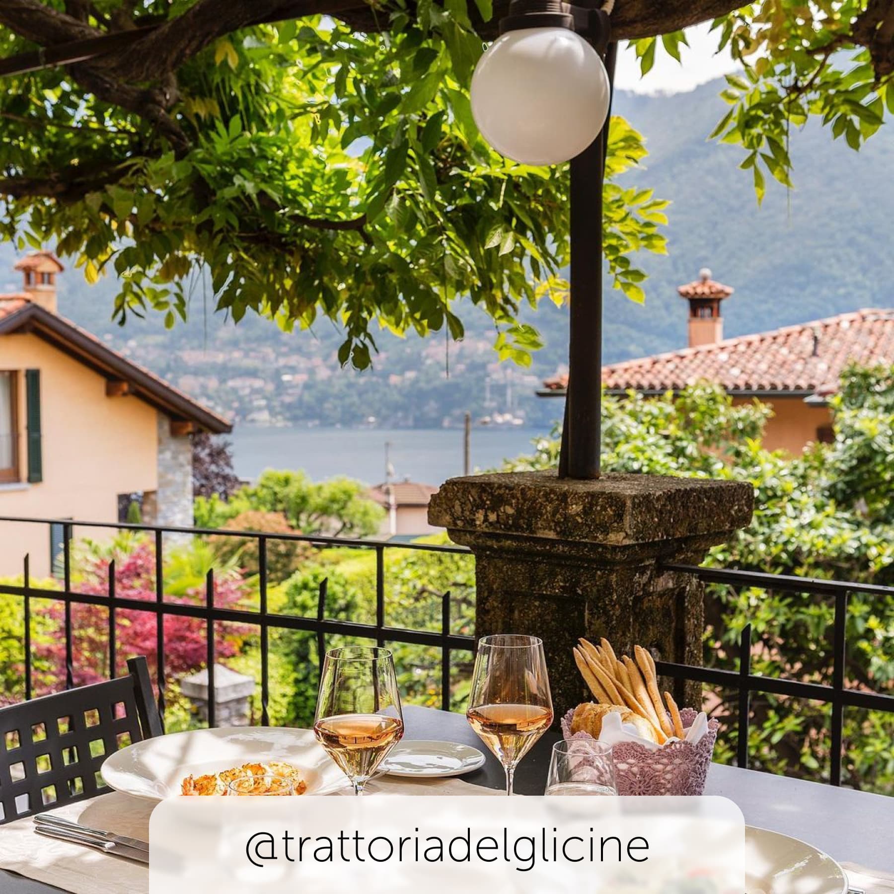There idyllic scenes of Trattoria del Glicine
