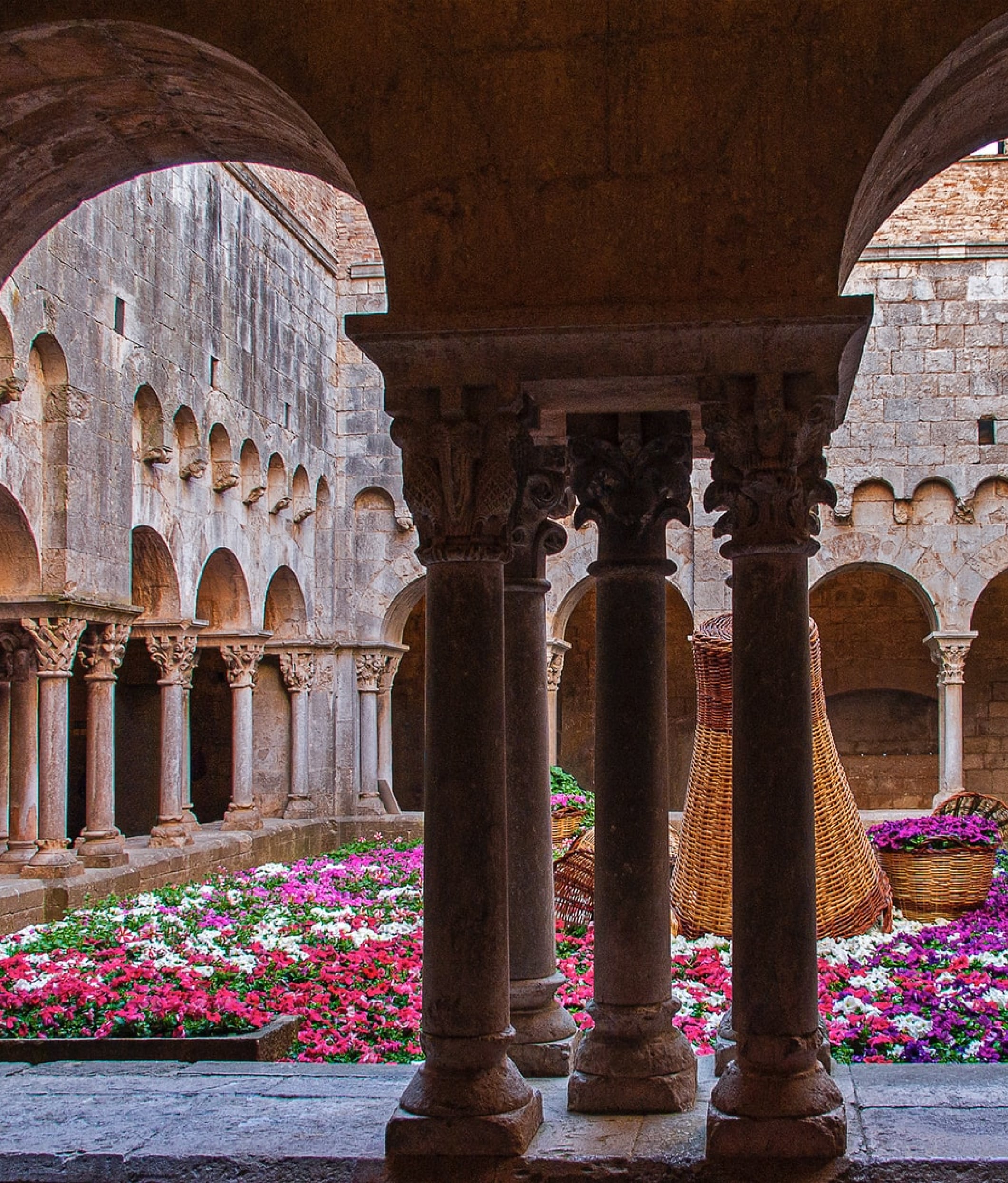 Floral landscape within cathedral in Girona