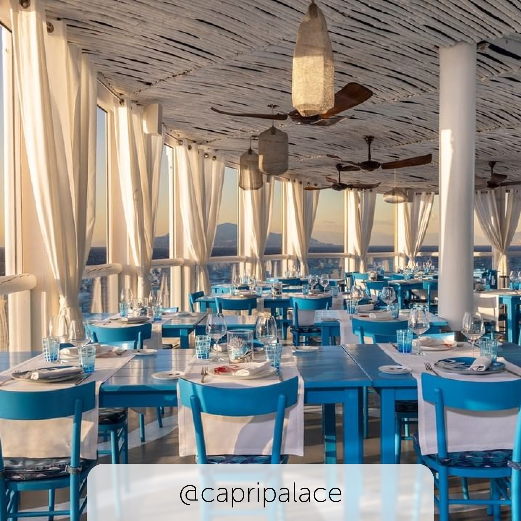 Il Riccio with sea and sunset views